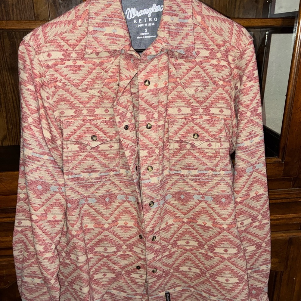 WRANGLER Retro Aztec Jacquard Pearl Snap Western Shirt Jacket